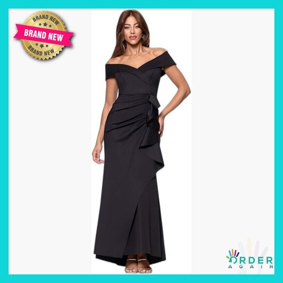 Dresses & Skirts - Elegant Off Shoulder Formal Gown Sweetheart Neck Side Ruffle Floor Length